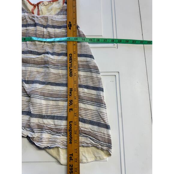 Women's Hem & Thread Tank Top Size S Small Striped Button Open Back - Picture 5 of 6